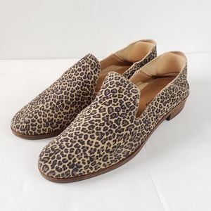 Lucky Brand Cahill Cheetah Suede Leather Loafers Size 8.5